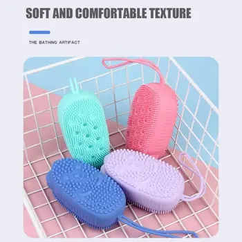 Two-second Foaming Silicone Scrubbing Brush Bath Towels Rubbing Back Mud Peeling Body Massage Shower Cleaning Brush For Kids And 1