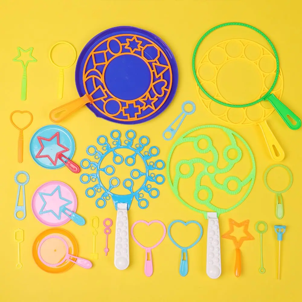 15/28Pcs Blowing Bubble Tool Soap Bubble Wand Set Water Blowing Toys Outdoor Kid Fun Toys Parent-child Interactive Toy 3
