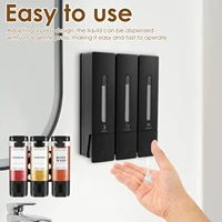 Liquid Soap Dispenser No Drill Wall Mounted Triple Shower Shampoo and Conditioner Dispenser for Home Hotel Bathroom Accessories 1
