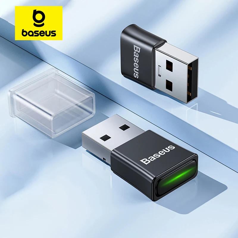 Baseus Usb Bluetooth 5.3 Dongle Adaptador para pc Falante sem Fio Mouse Teclado Música Receptor de Áudio Transmissor Adaptador sem Fio