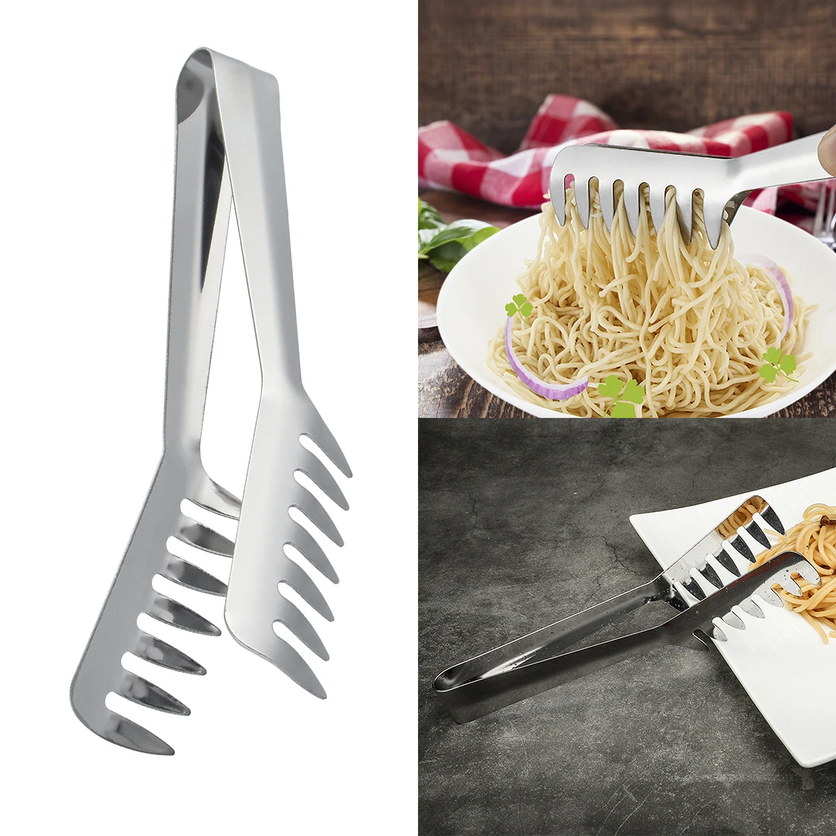 Description Picture 2 of itemPasta Serving Tong Food Tongs Stainless Steel Spaghetti Tongs For Spaghetti Baking Home Kitchen Cooking Tools