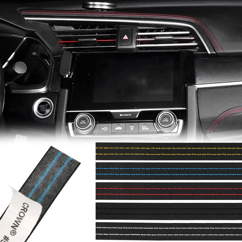 

2m*14mm Leather Car Universal DIY Flexible Interior Moulding Trim Strips Car Accessori Decoration Braid Strip Dashboard Sticker