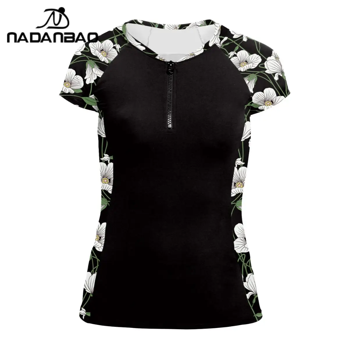 Nadanbao Woman Swimming T-shirt Outdoor Sport T Shirt Surfing Beachwear Upf 50+ Uv Surfing Tops Sunscreen Sweatshirt Beachwear