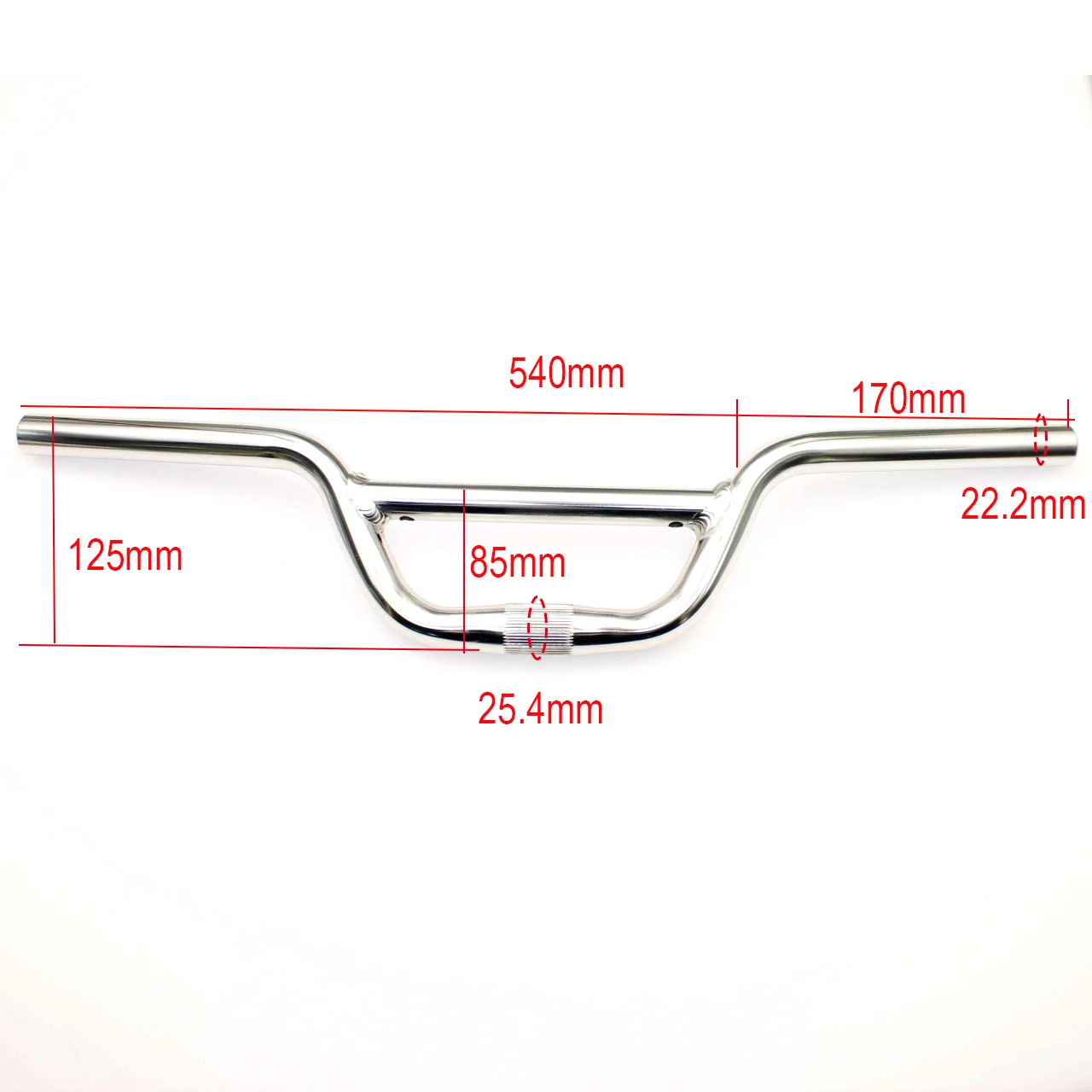 BMX Bike Double Handlebar Swallow 25.4*100H*520mm Aluminum Alloy Handle Bar Tube Bicycle Parts Bicycle Accessories for Kugoo V1