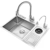 Nano Kitchen Sink 304 Stainless Steel High-Pressure Cup Washer Sink Knife Holder Large Single-Slot Household Cleaning Countertop 3