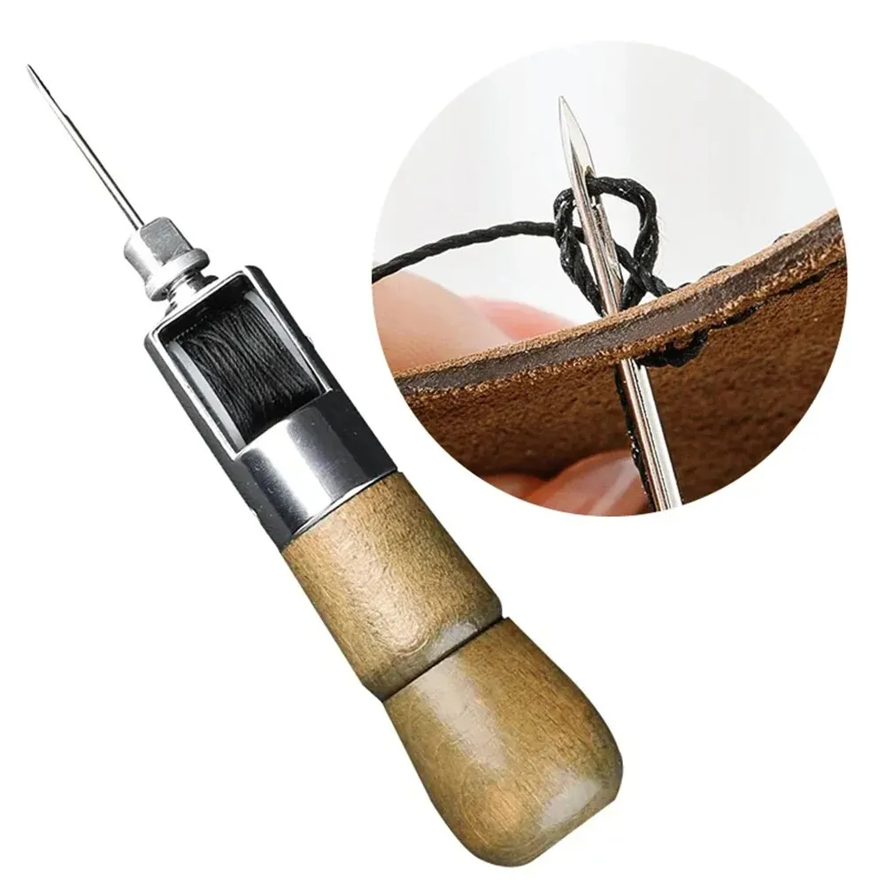 DIY Leather Sewing Awl Kit Waxed Thread Hand Sewing Tools Leather Craft Edge Stitching Belt Strips Shoemaker Canvas Repair Tools Leather Sewing Kit