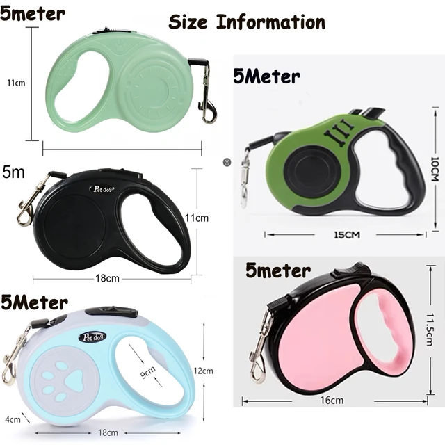 3M/5Metre Dog Leash Walking Automatic Pet Collar ABS Case Nylon Rope Dog Harness Dog footprint Puppy Dog Footprints Keychain 5