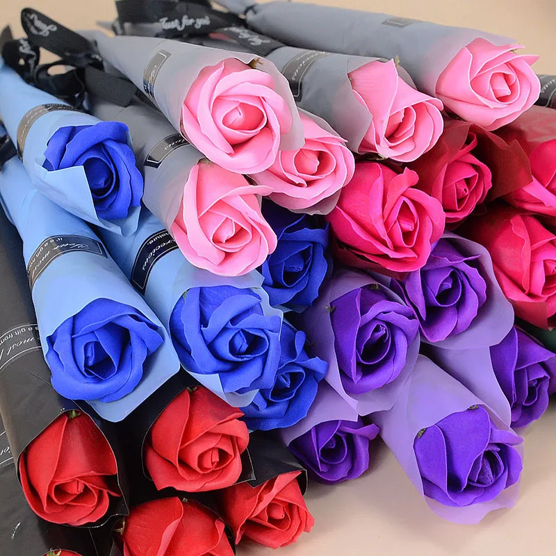 Single Roses Bouquets for Valentines Day Flower