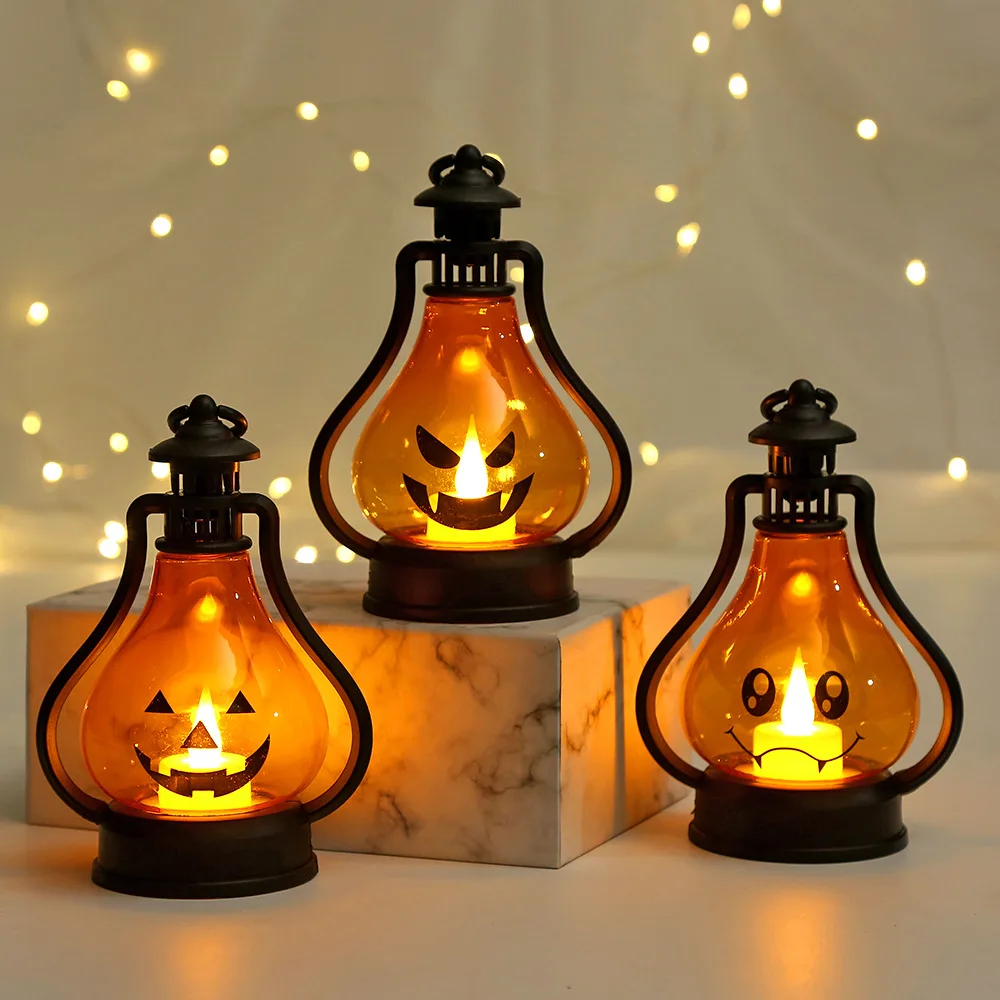 Halloween Pumpkin Lanterns Led Candles Emitting Color:B 4