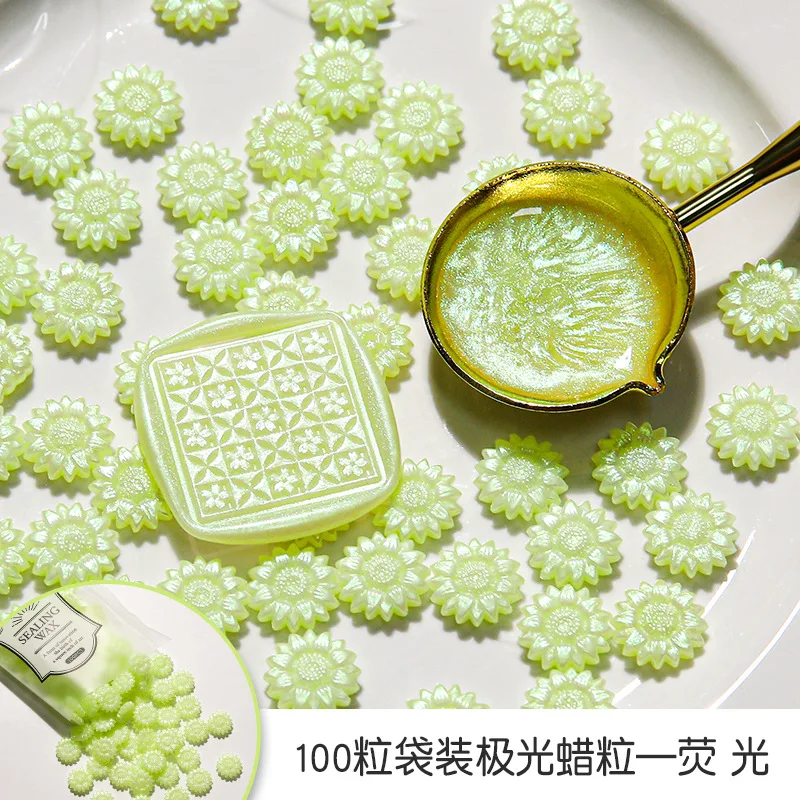 Aurora Sunflower Wax Beads - DIY Sealing for Envelopes & Invitations (100 Pieces)
