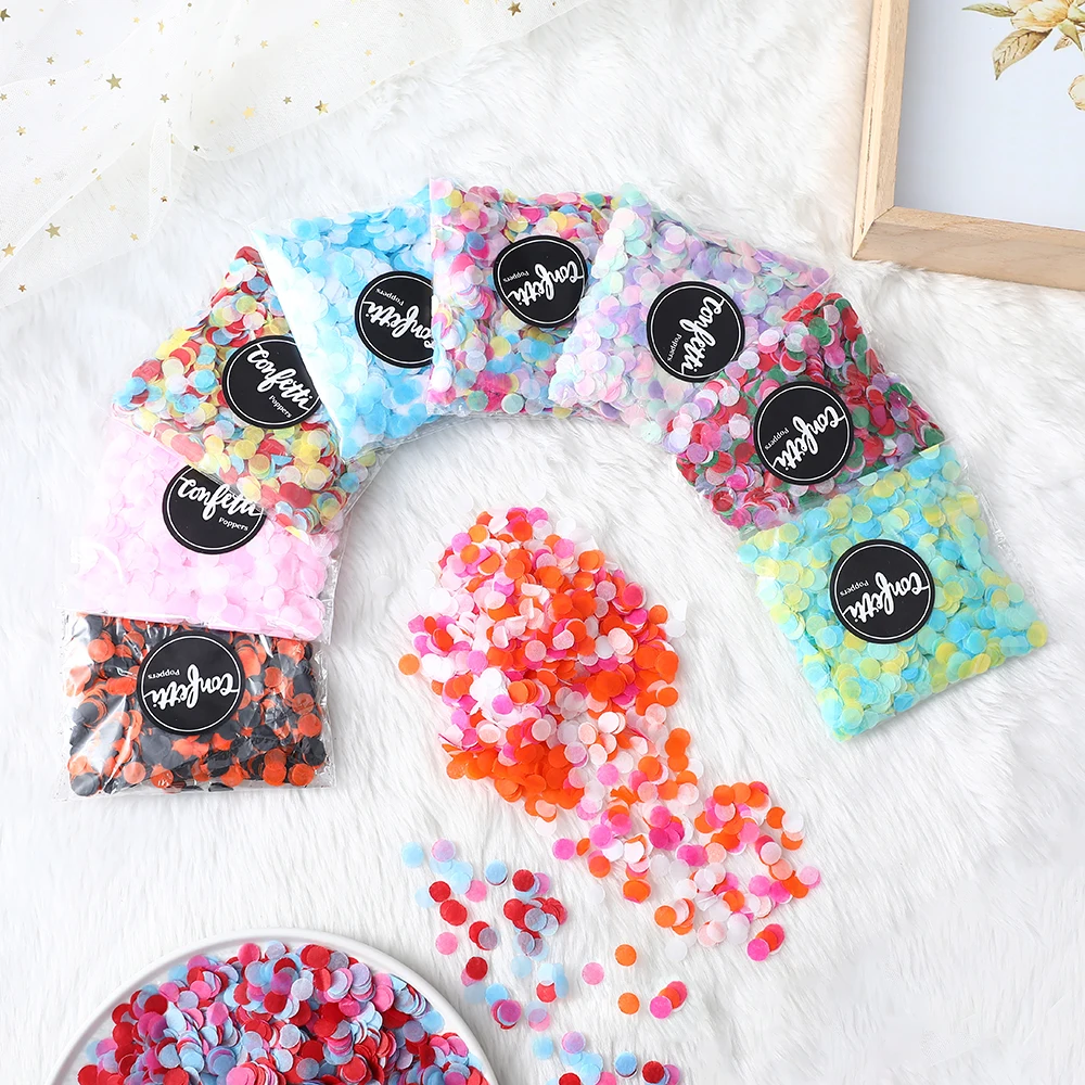 10g/bag 1cm Paper Confetti Mix Color for Wedding Decoration Birthday Baby Shower Party Supplies Round Tissue for Clear Balloons paper confetti party decorations