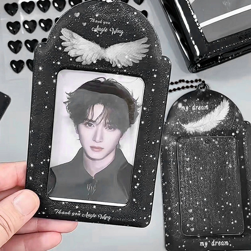 Charming Strawberry Pink Photocard Holder - Cute Protective Sleeve & Display Case