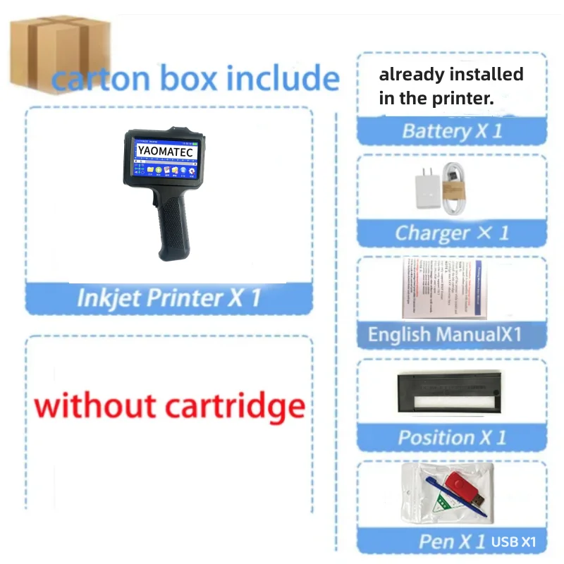 portable printer QR Bar Batch Code Date Logo Expiry Label Portable Handheld Jet