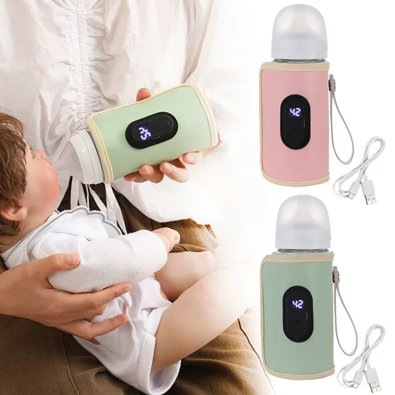 USB Baby Milk Bottle PU Thermal Bag Travel Stroller Insulated Baby Nursing Bottle Heater Newborn Infant Portable Feeding Warmers