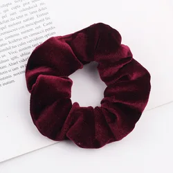 Elegant Velvet Scrunchie - Stylish Elastic Hair Accessory (Burgundy)