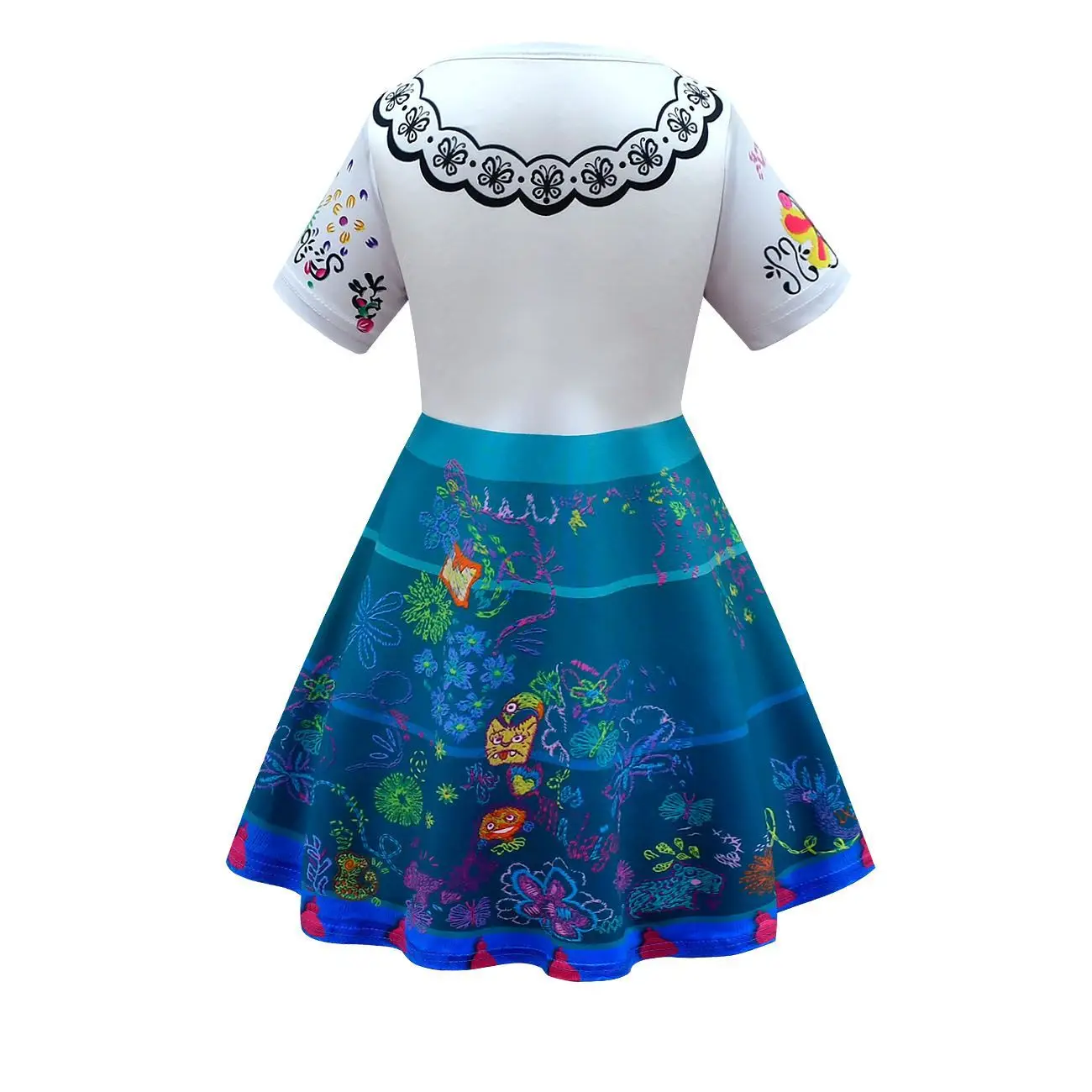 New Encanto Costume For Kids Mirabel Madrigal Cosplay Dress Girls Fancy Carnival Halloween Princess Dress