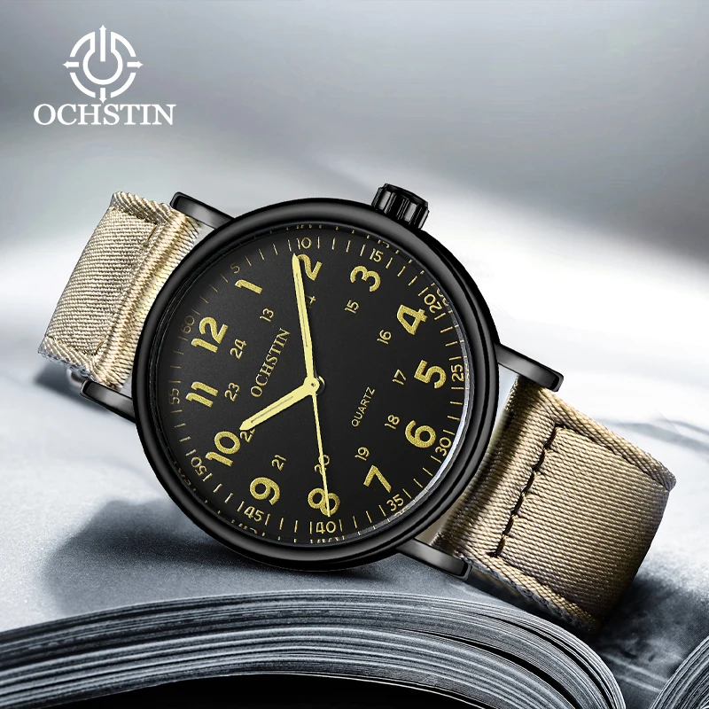 Hot models OCHSTIN 2024 vintage business creative nylon series men's watches multifunction quartz movement men's quartz watches