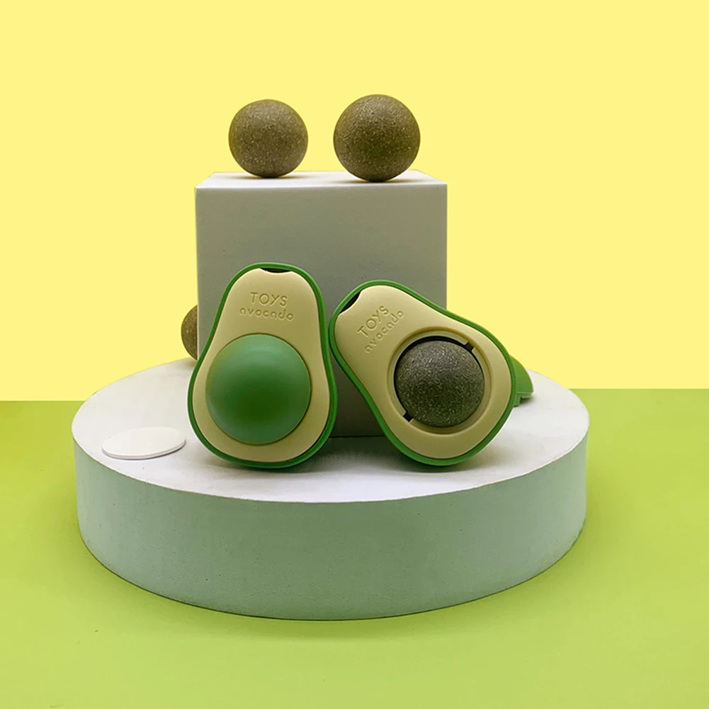 1pcs Catnip Ball Cat Toy Ball Pet Avocado Ball Catnip Toys Healthy Natural Mint Avocado Ball Cleaning Teeth Edible Ball Training