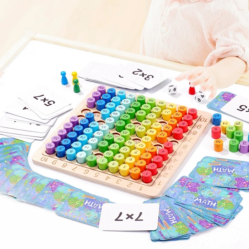 Montessori Educational Wooden Toys Children Baby Math Toys 99 Multiplication Table Math Arithmetic Teaching Aids for Kids Gifts
