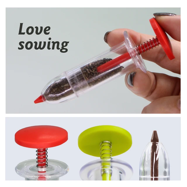 Mini Sower Hand-held Garden Sowing Supplie Tool Spring Flower Gardening Vegetable Seeding Dispenser Syringe Seeder Light Compact 5