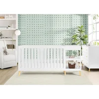 4-in-1 Convertible Crib and Changer, Bianca White w/Natural 2