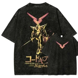 Code Geass Lelouch Casual Washed Graphic Tee - Unisex Anime Streetwear - XXXL (1)