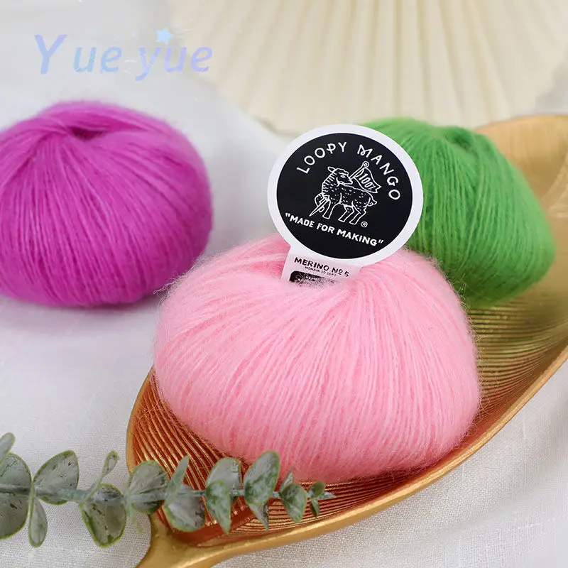 10 Groups Soft Mohair Yarn Knitting Angora Yarn for DIY Knitting,Fluffy Lace Yarn for Crocheting,Knitting Sweater,Scarf,Shawl 4