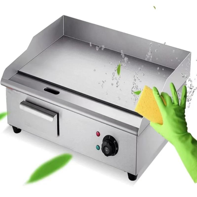 28" Commercial Electric Griddle 110V 3000W Electric Countertop Griddle Non-Stick Restaurant Teppanyaki Flat Top Grill Stainless 6
