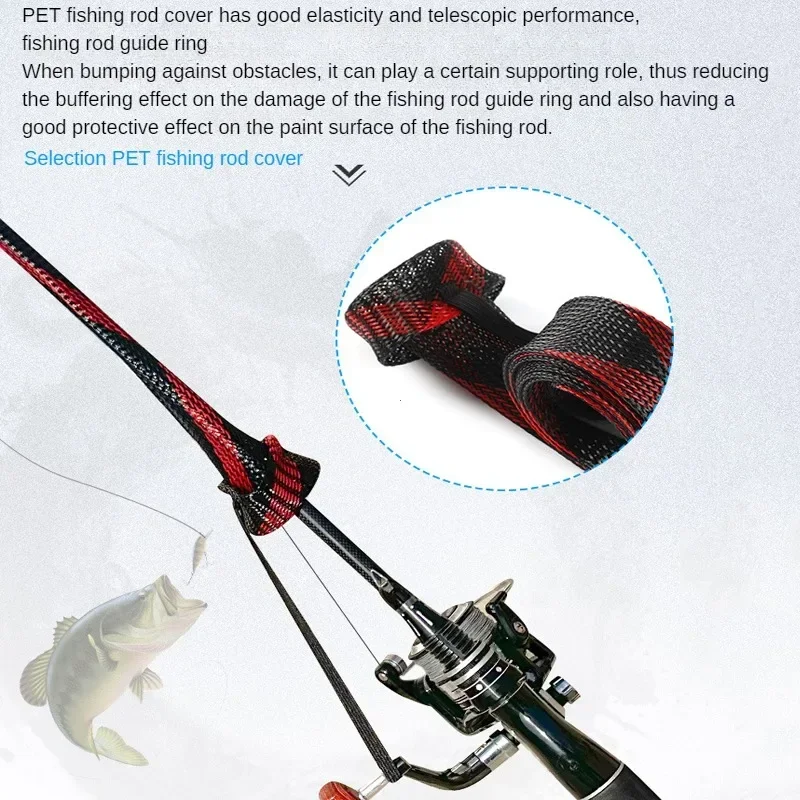 Fishing Rod Cover Spinning Rod Sleeve Pole Sock Glove Casting Ice Net Tube Protective