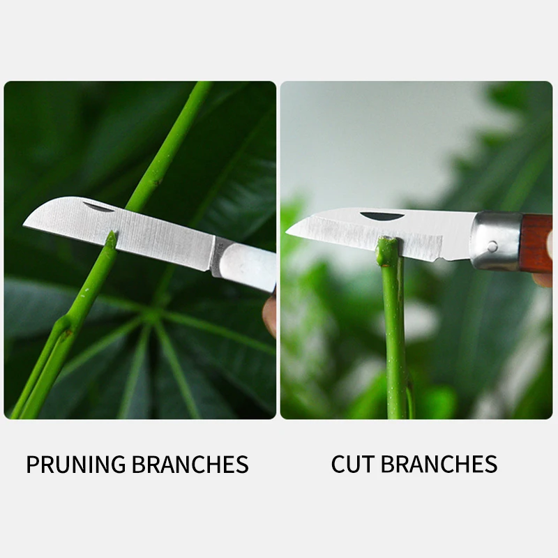 Folding Grafting Scissors Gardening Tool Stainless Steel Grafting Knife Outdoor Cutting Trim Supplies