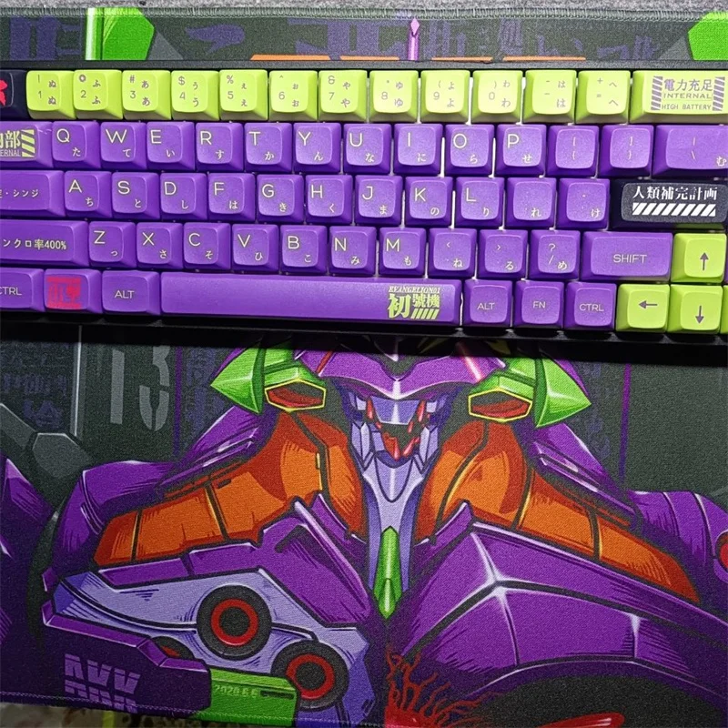 120 Keys EVA 01 PBT Keycap XDA Profile Purple Green Dye-subbed Teclado Gaming Mechanical Keyboard EVANGELION-01 Cartoon Key Cap