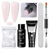 Mtssii 20ml Extension Nail Gel Set Full Manicure Kit Nude Pnk White Quick Extension Nails Building Fingertips Tools Set 2