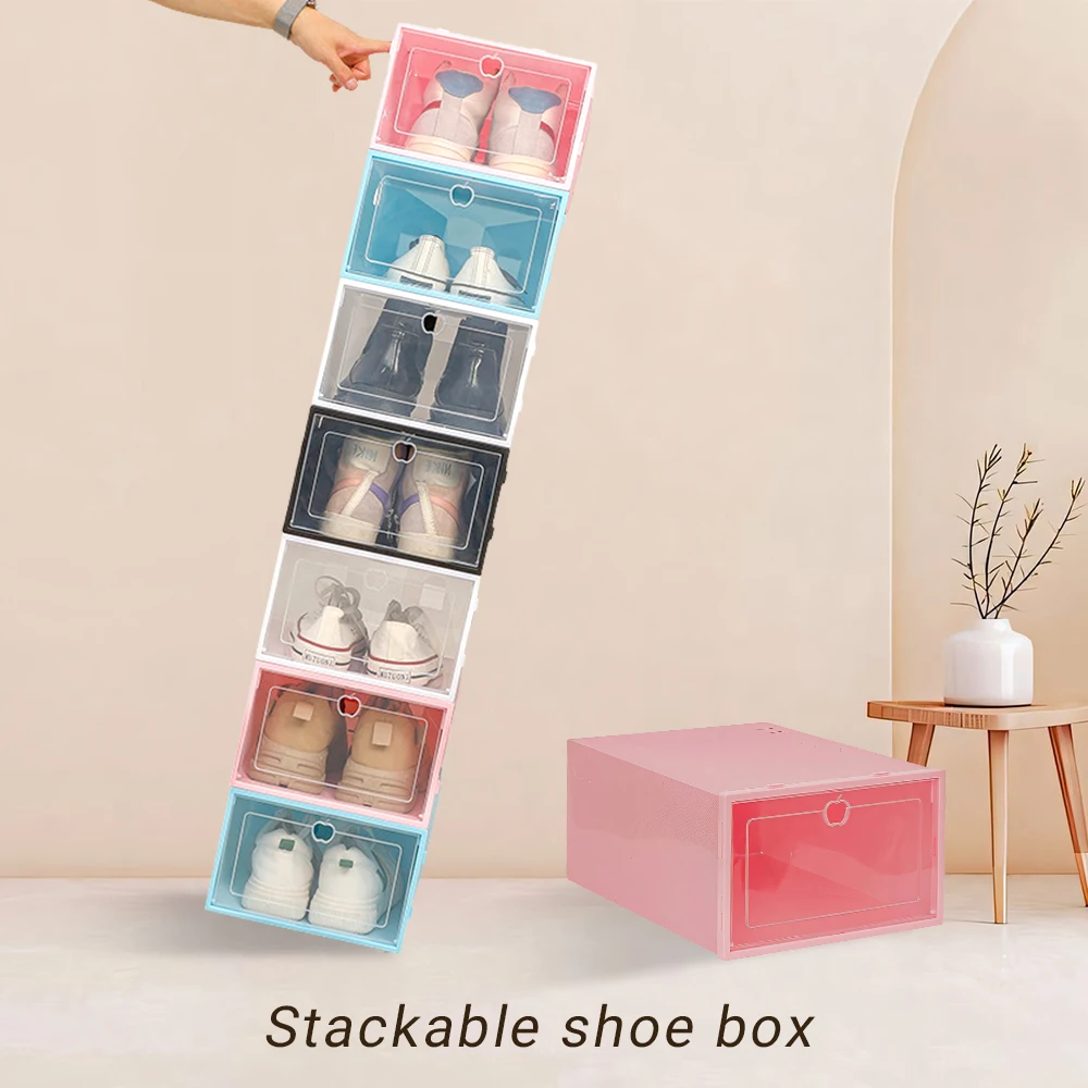 Dustproof Transparent Pp Plastic Shoe Box Independent Combination Clamshell Storage Shoe Box