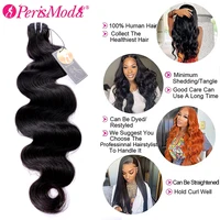 15A PerisModa Lots de Cheveux Naturels Bruts Ondulés 100% Cheveux Humains Tissage Brésilien 1/3/4 Lots Naturels Extensions de Cheveux Humains 4