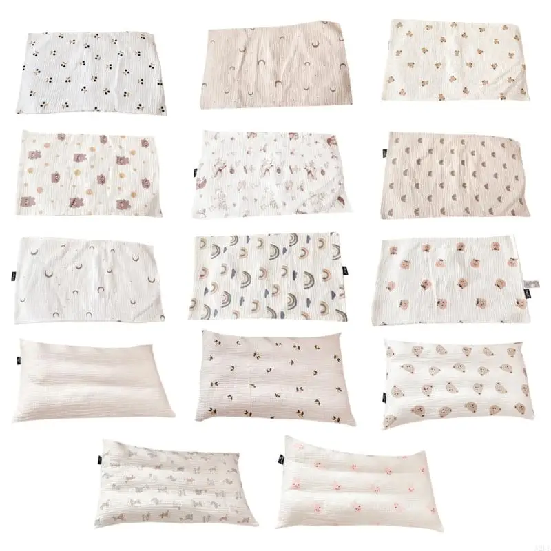 Baby Pillow Cover Washable Kid Pillow Cushion Rectangle Slip for Newborns Infant Pillowcase Cotton Covers A2UB