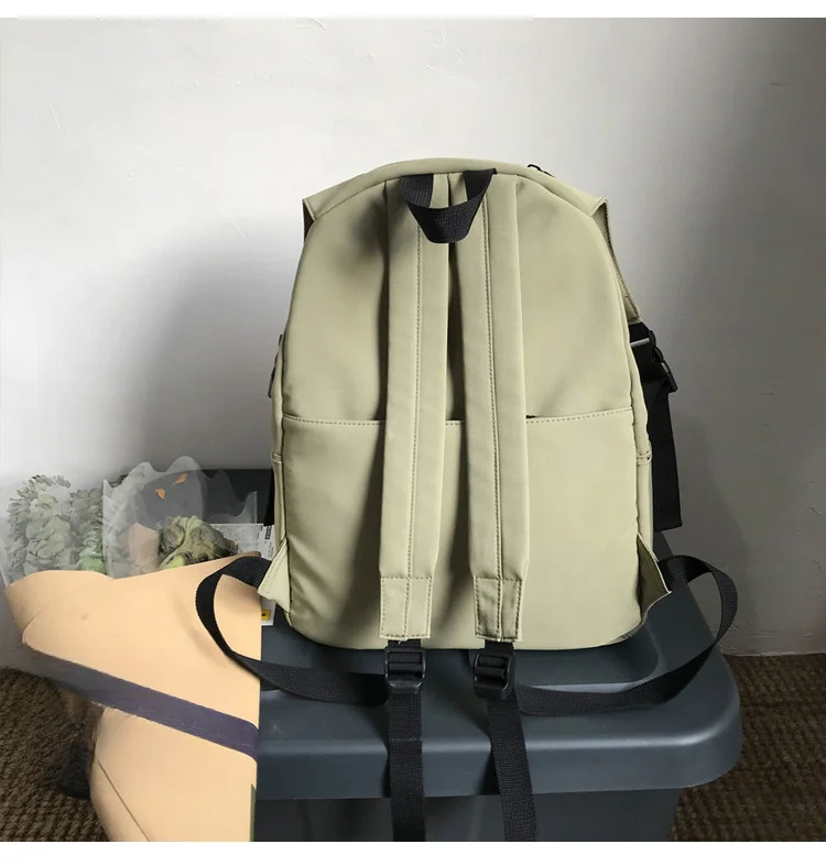 Solid color fashionable backpack, backpack, women's backpack, high school lightweight backpack, female college student backpack_voghion.com