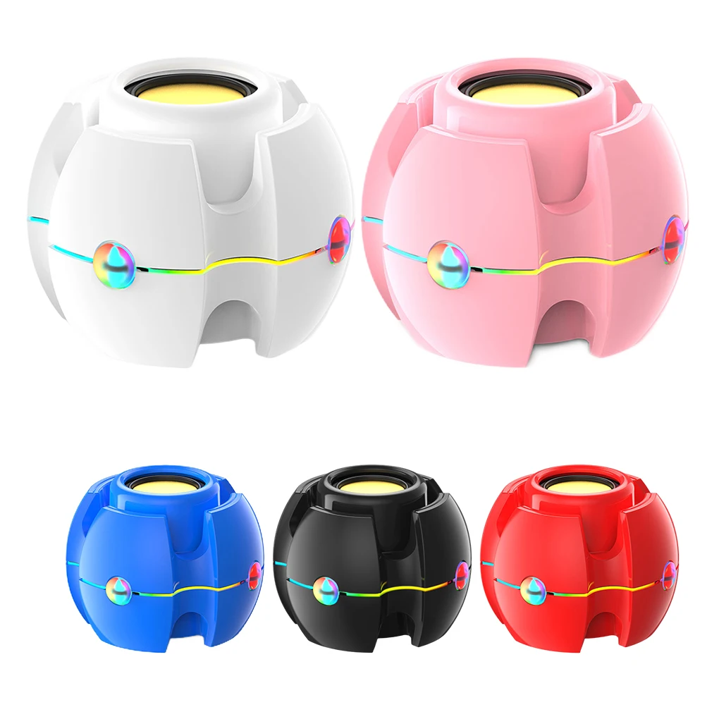 

Speaker TF Card Radio Bluetooth-compatible USB Charging Removable Subwoofer RGB Sound Box House Music Player Pink