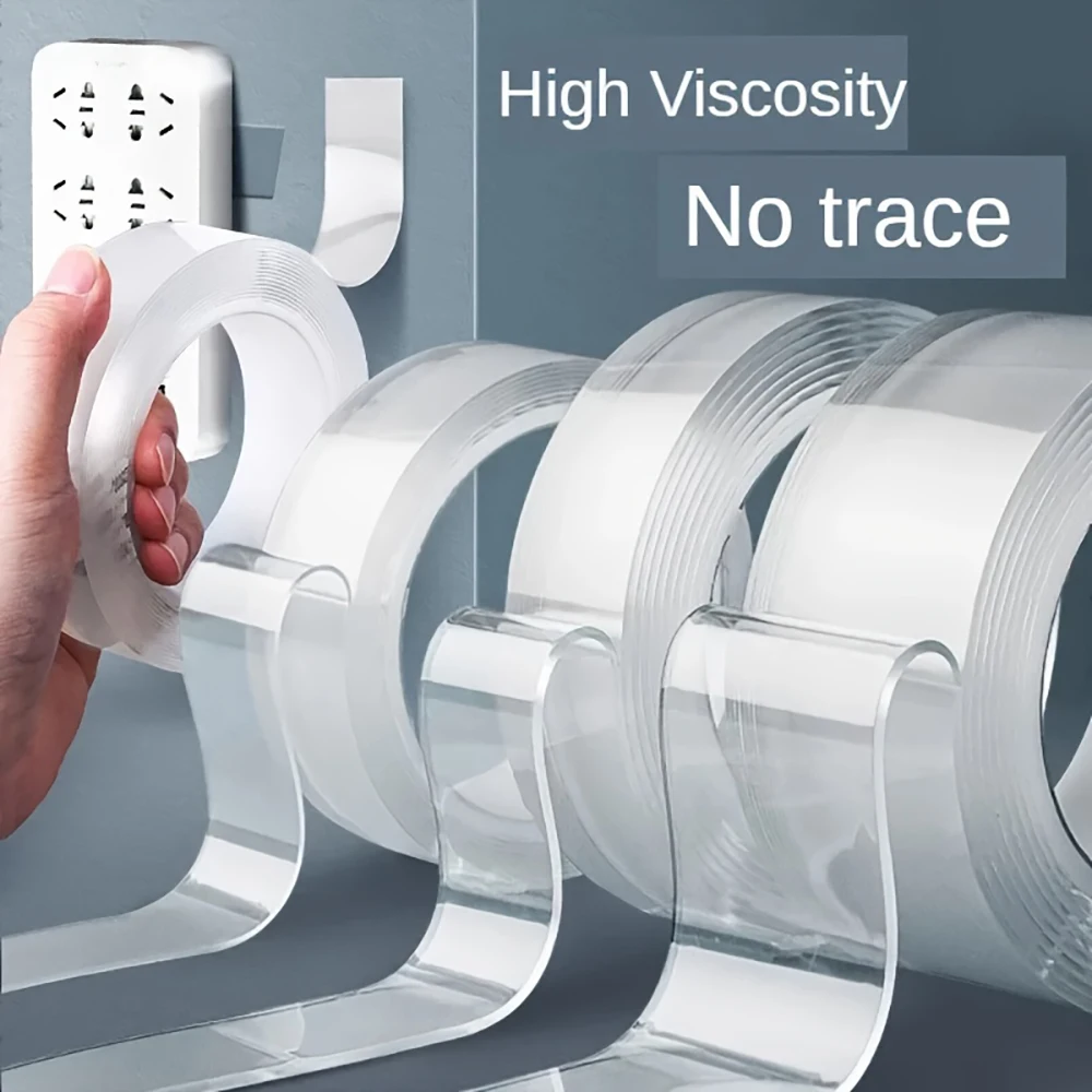 1 Roll Nano Double-Sided Tape 3m*3cm High Adhesive Traceless Hook Tape Acrylic Transparent Magic Tape With Waterproof Nano Adhesive Can Be Reused And Washed Suitable For Various Item S Pasting Usage P 32001382