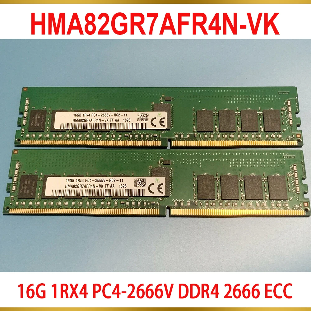 1Pcs Server Memory For SK Hynix RAM 16GB 16G 1RX4 PC4 2666V DDR4 2666 ECC HMA82GR7AFR4N