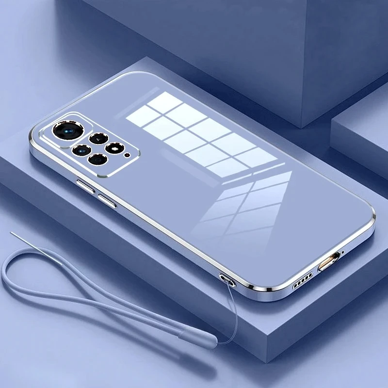 Luxury Plating Lanyard Silicone Soft Phone Case