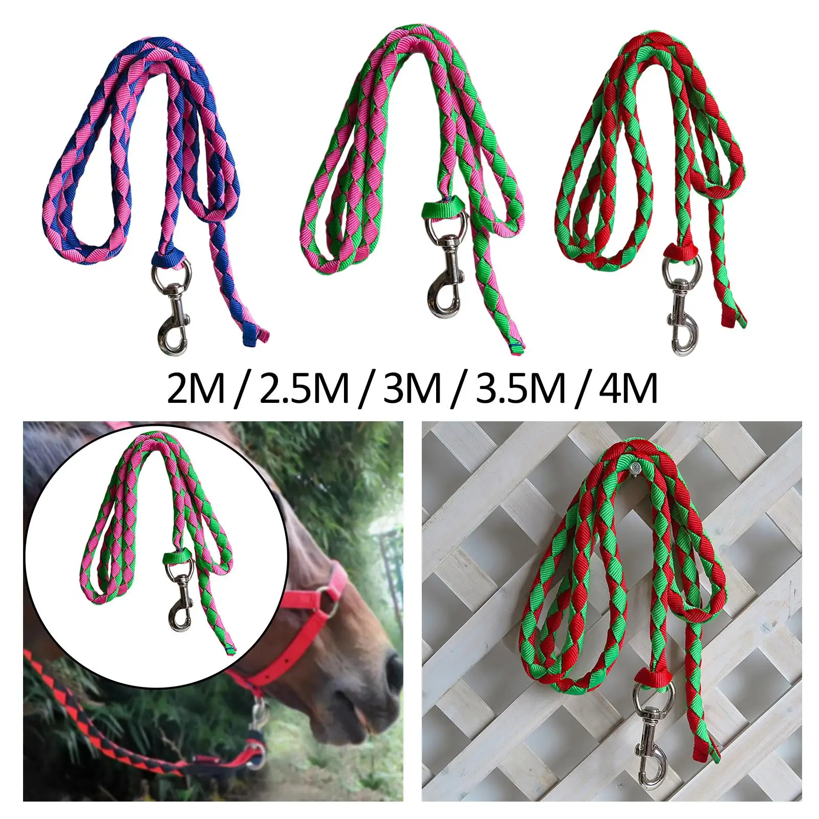 Horse Rope with Bolt Snap Durable Horse Strap Rope Swivel Buckle Equestrian