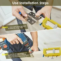 บานพับประตู Mortise Jig Kit ทนทานบานพับประตู Router แม่แบบบานพับประตูตู้ชุดติดตั้งบานพับประตูติดตั้ง Jig ประตู 5