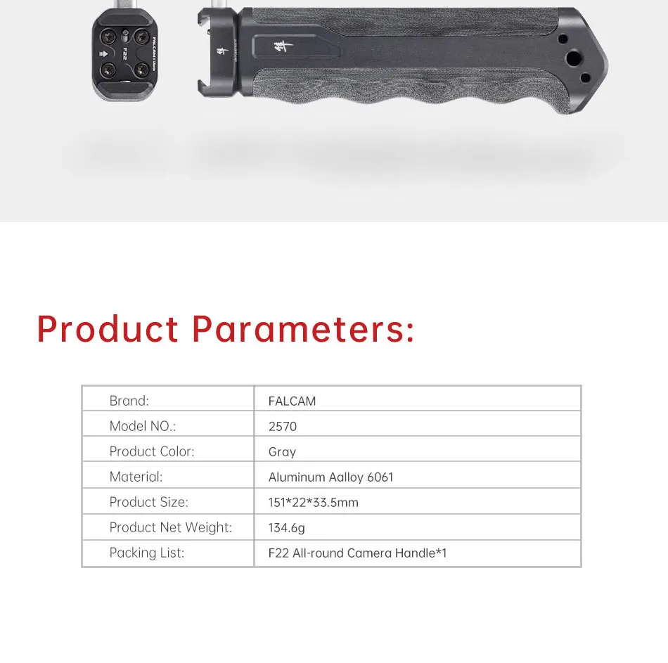 F22 Quick Release Top Hand Grip F22A3A12 All-round Camera Handle with Cold Shoe