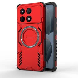 Mecha Heat Dissipation Air Cushion Anti - Drop Magnetic Phone Case - POCO X6 Pro (Red)