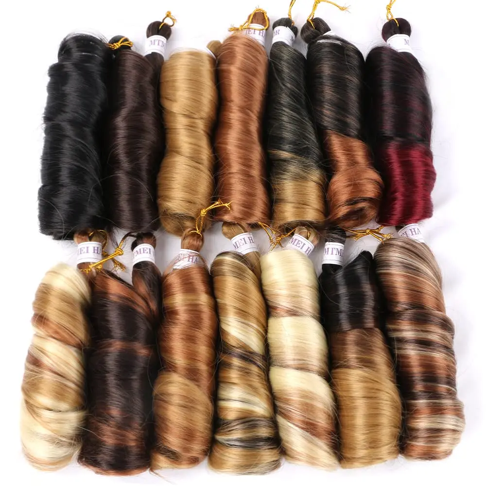 22 Inch Loose Wave Spiral Curl Synthetic Braids High Temperature Ombre Pre Stretched Hair Extensions French Curls For Women