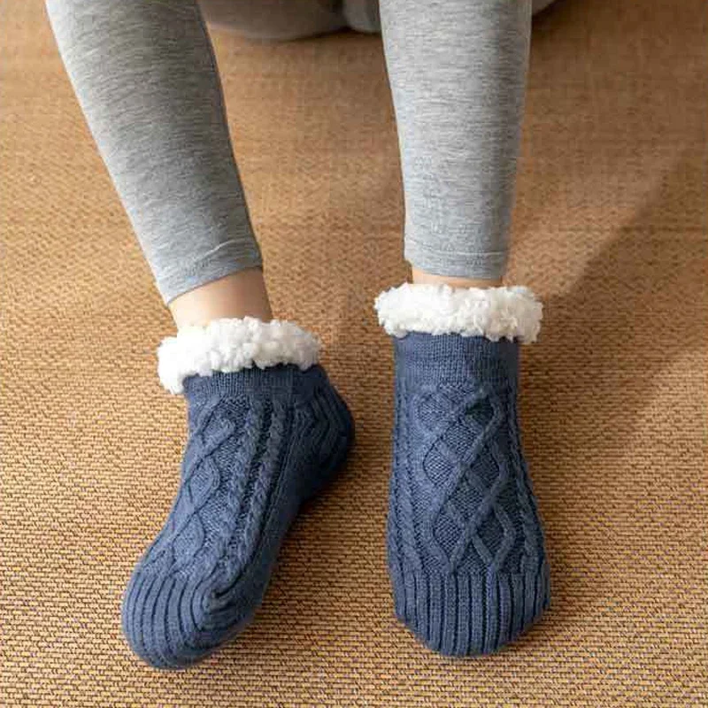 fuzzy Socks Mens Winter Short Cotton Thickened Home Sleeping Soft Anti slip Floor Sock Fluffy Male Casual 2024 New Thermal Warm