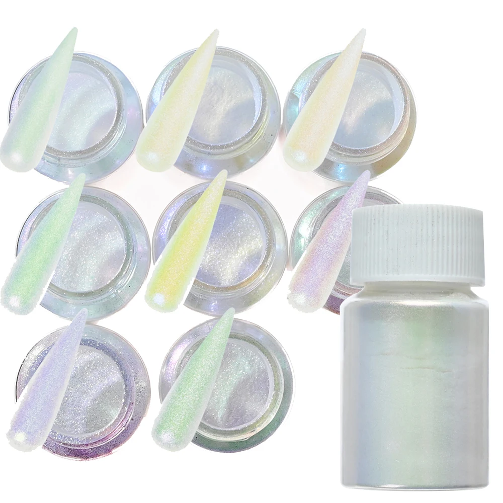 

10g/Pot Mirror Chameleons Chrome Pigment Pearlescent Epoxy Resin Magic Discolor Powder Manicure Aurora Glitter Rubbing on Nails