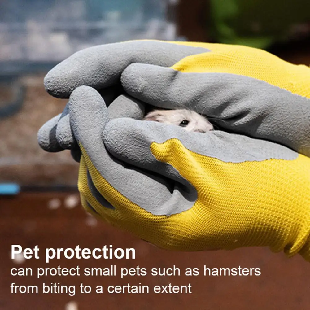 Rubber Gloves Kids Gardening Gloves with Cartoon Pattern Thorn-proof Puncture-resistant Design Non-slip Rubber Work for Children