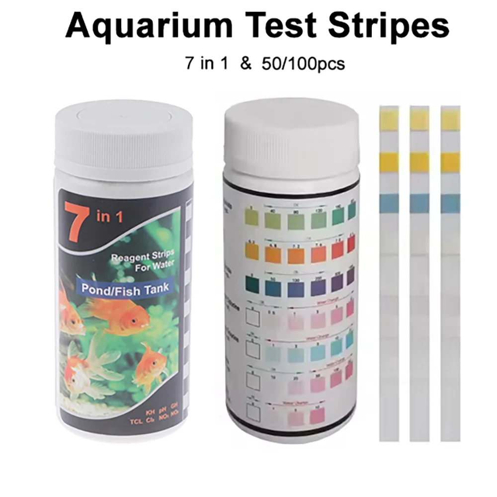 50/100PCS Aquarium Testing Set for Freshwater Saltwater Pond Test Strips for Fish Tank Testing PH Nitrites Alkalinity