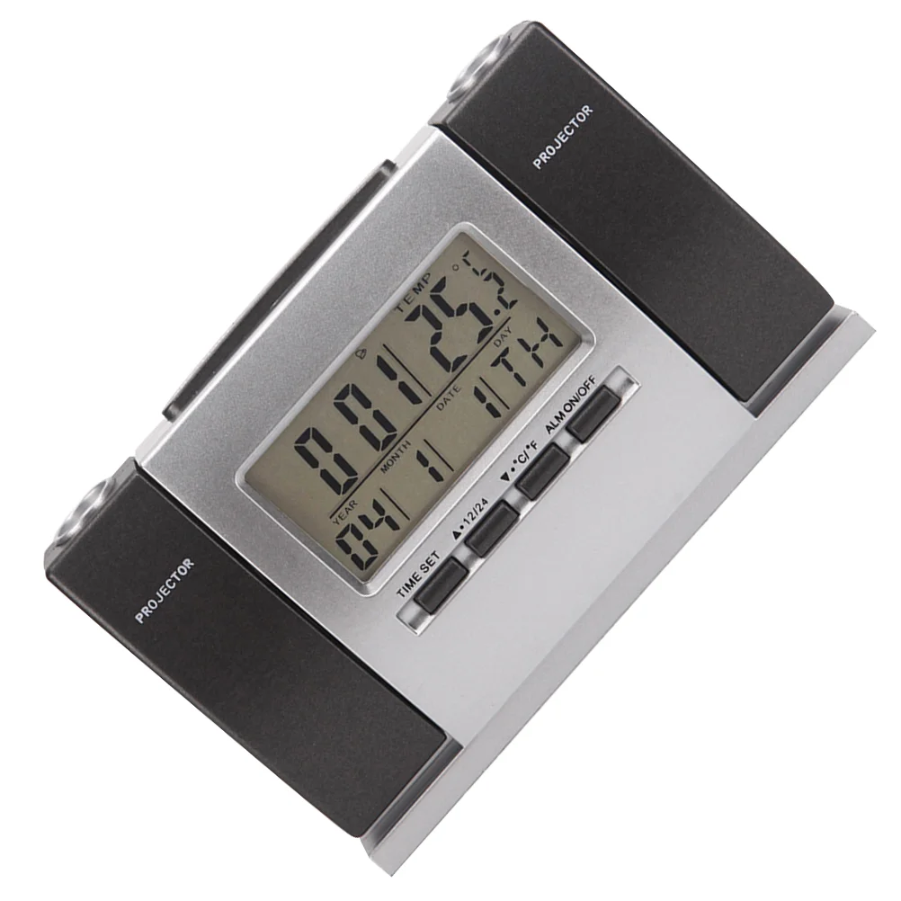 Silent Electronic Clock Projection Digital Indoor Temperature Thermometer Floor Clocks Home Decor Multi Functional Time Display